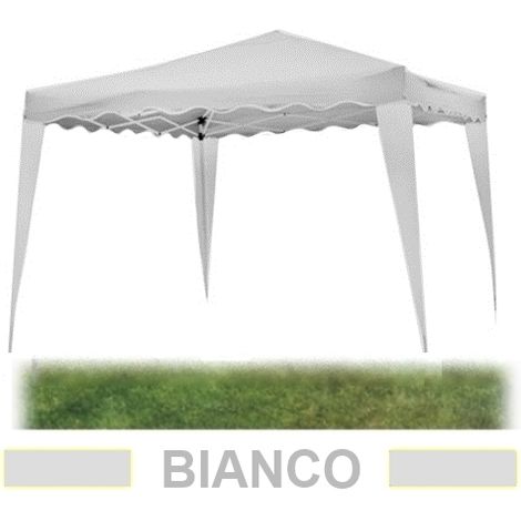 Gazebo pieghevole impermeabile in alluminio 3x3m Bianco - Mod. Ignis Bis