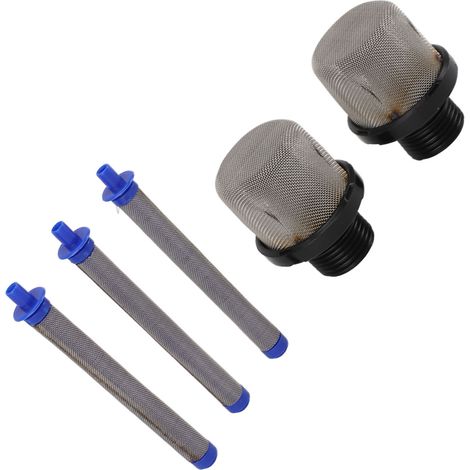 Kit de 2 filtres d'aspiration 288716 et 3 filtres pour pistolet à peinture sans air, lavables et réutilisables. Filtre d'aspiration de rechange pour pistolet à peinture sans air. (1/5)