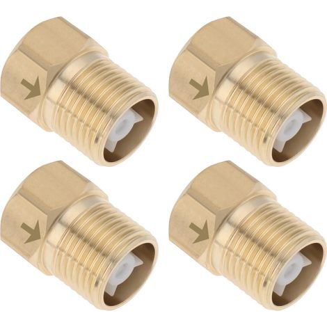 Lot de 4 Clapets Anti-retour Unidirectionnels en Laiton G1/2" Femelle Vers G1/2" Mâle pour Chauffe-eau Réservoirs Tours Systèmes d'admission de Toilettes Anti-refoulement (1/5)