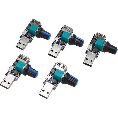 5 Stück 5V-USB-Lüfterregler Geschwindigkeits-Lautstärkeregler Ing Mute Funct (1/5)