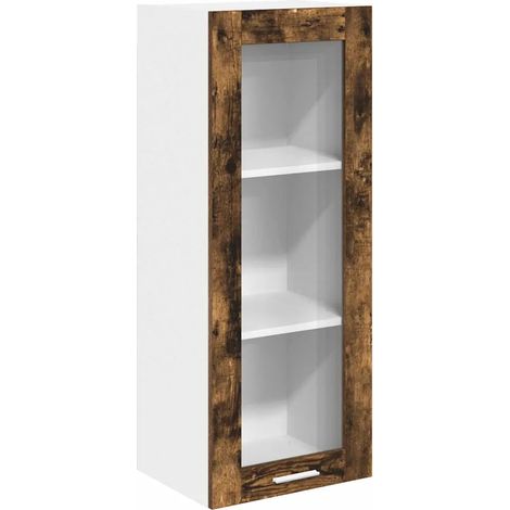 Armadio pensile moderno con ampio spazio di archiviazione 40 x 31 x 100 cm in legno multistrato rovere fumo 020053421