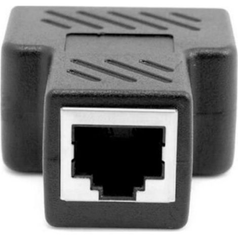Splitter RJ45 1 vers 2 - Adaptateur Ethernet LAN CAT5/CAT6 - Pour Connexion Double Prise - 1 Pièce - Noir (1/4)