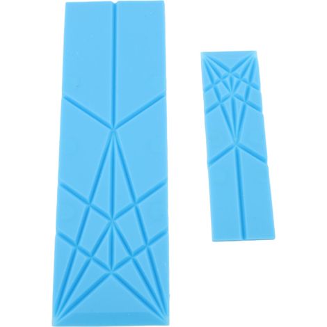 Cuillères doseuses plates 3 en 1 Polygons, 2 unités avec 6 tailles différentes, ustensiles de cuisine pliables multifonctionnels, bleus. (1/5)