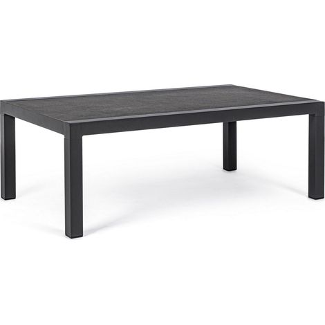 Tavolo "Kledi" piano in ceramica, struttura in alluminio per esterno da 120 x 70 cm -Antracite (1/5)