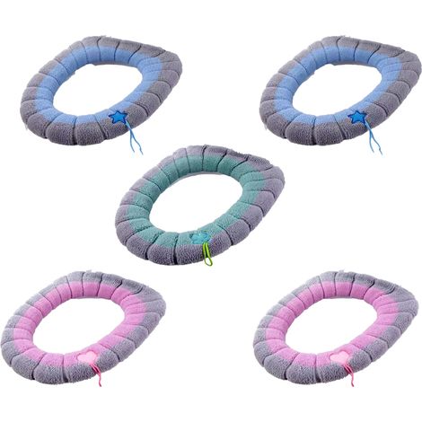 5pcs toilet seat - two-color gray and pink2+two-color gray and blue2+two-color gray and green (1/5)