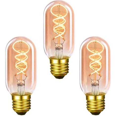 Ampoule vintage Edison E27 T45 4W Ampoule LED à filament à enroulement antique blanc chaud 3 pièces (1/5)