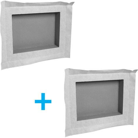 Set di 2 nicchie doccia piastrellabili - dimensioni interne 40 x 30 cm - 9 cm di profondità