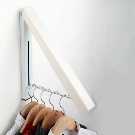 Porte-vêtements mural pliable en acier inoxydable pour intérieur/extérieur, organisateur de rangement portable