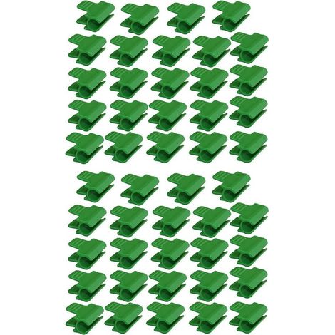 Lot de 48 colliers de serrage pour tuyau de jardin, accessoires de film d'abri de jardin, diamètre extérieur 16 mm, piquets pour plantes, clips en plastique pour serre, Vert (1/5)