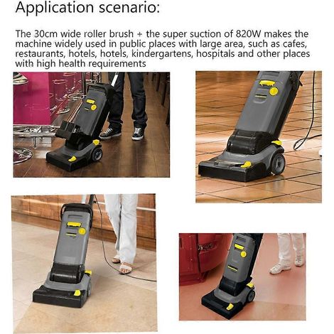 Raclette à succion et brosse rotative pour machine de nettoyage de tapis Karcher BR30/4C Raclette absorbante (1/5)