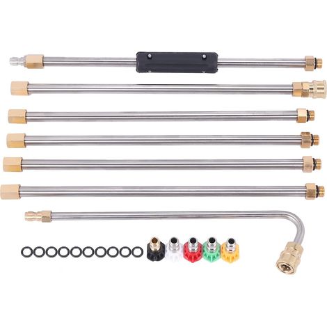 Rallonges de Laveuse à Pression - Outils de Nettoyage de GouttièRe de Laveuse éLectrique de 120 Pouces, de Remplacement TéLescopique, Buses de Nettoyage de Vitres (1/4)