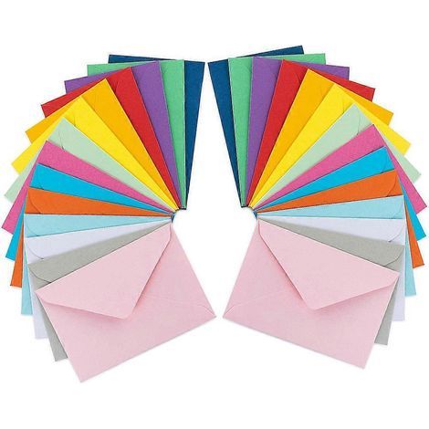 50 porte-cartes colorés, enveloppes unies, enveloppes photo, enveloppes à lettres-10.00X7.00X0.10CM-Random Color (1/4)