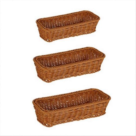 Panier en rotin tressé, boîte de rangement pour couverts, cuillères et fourchettes A (1/5)