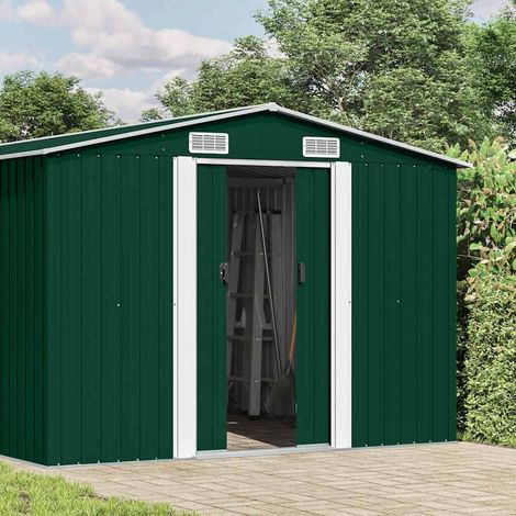 Maison Exclusive - Caseta de jardín metal verde 257x392x181 cm