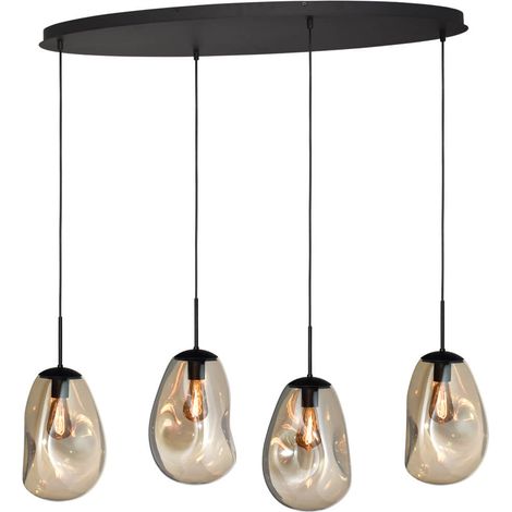 Lampe suspendue Lava Oval 4x verre doré Ø 22,5cm - 2764-05-100-40-40260 (1/3)