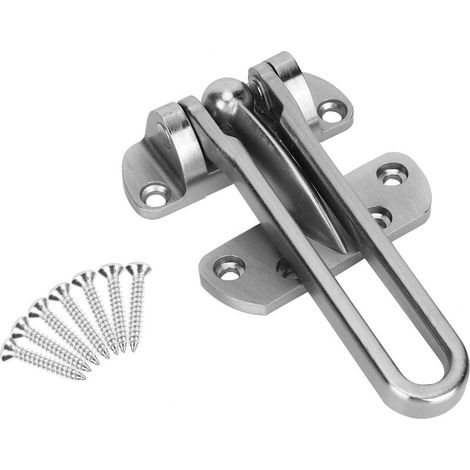 Antitheft Latch Serrures - Fermoir de Sécurité pour Porte Domestique Anti-Intrusion en Acier Inoxydable Nickelé (Hasp 10.5cm, Serrure 5.5cm) (1/4)