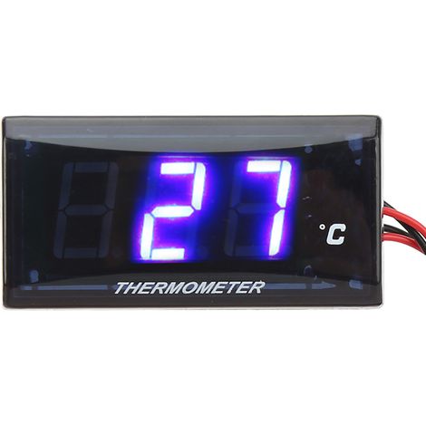 Ultradünnes digitales Motorradthermometer, 12 V Gleichstrom mit LCD-Bildschirm und 22-mm-Sensoradapter