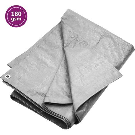 Bâche 180 g/m² 4x4 m grise PEHD (1/5)