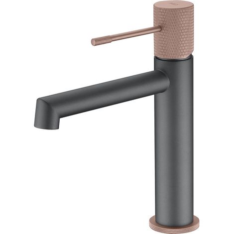 Rubinetto monocomando per lavabo, rubinetteria da bagno per acqua calda/fredda, Champagne Grey (1/3)
