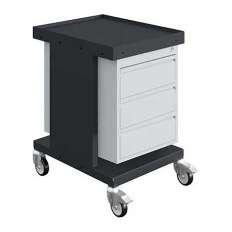 Transportwagen anthrazitgrau - 3 Schubladen - Tragkraft 150 kg - W020070024-GA