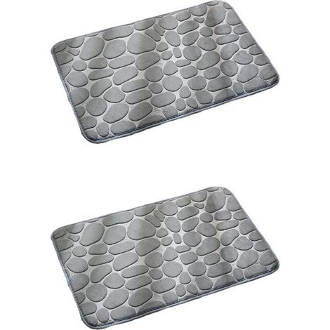 Non-Slip Relief Mats 60x40 cm - Memory Foam - Pebble Pattern