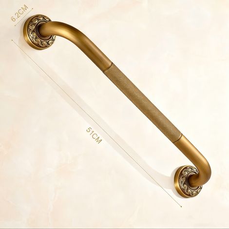 Kit salle de bain rétro Klassic solide cuivre et verre céramique , revêtement Minimal Bronze Montage mural de conservation Bain Accessoires Accessoires décor Deux verres Poignée d'appui