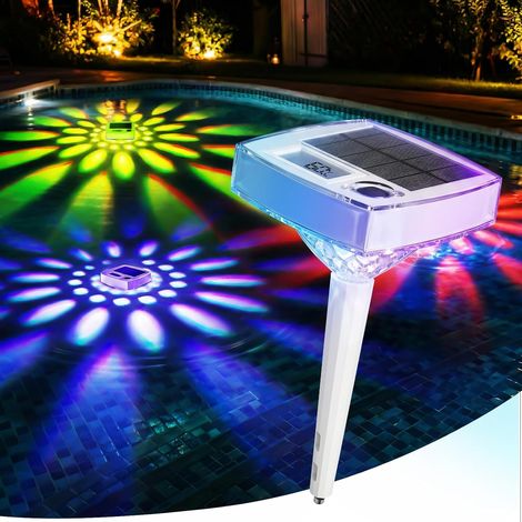Thermomètre Piscine solaire, flottant, LCD, IP68 Thermomètre Spa avec écran LCD et éclairage RGB Thermomètre Flottant Piscine facile à lire. (1/5)