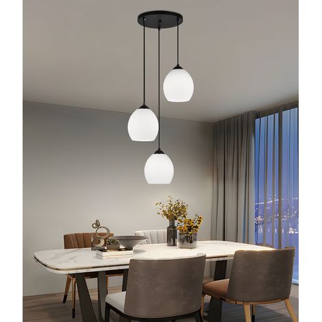 Lustre l'intérieur 15X10 Noir 3XE27 Metal et Verre