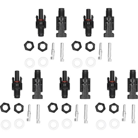 5 set di connettori solari fotovoltaici, connettori maschio e femmina per schede terminali, connettori di derivazione solari con protezione UV (PV-BMC (1000V))
