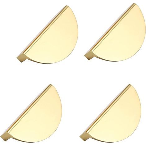 CSPARCV 4 Stück Metall-Küchengriffe, goldene Metall-Möbelgriffe, goldene Metall-Schrankgriffe, für Büromöbel, Nachttische, Kommoden, Kleiderschränke (mit Schrauben) (1/5)