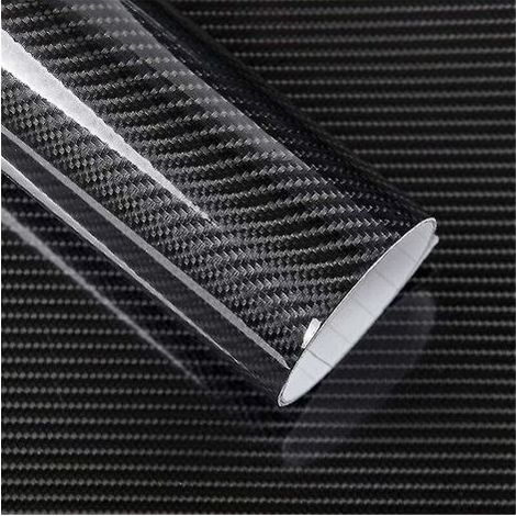 Carbonfaser-Vinylfolie – Selbstklebend – 30 cm x 152 cm – Glänzend Schwarz – Für Auto, Motorrad, Computer, Handy – 1 Stück (1/5)