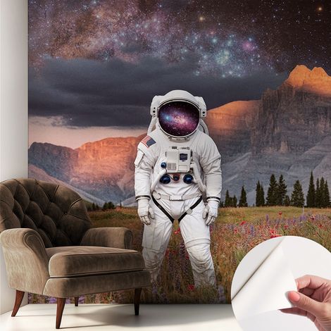 Selbsthaftend Tapete für Wohnzimmer Schlafzimmer Küche - Wanddekoration Kosmische Landschaft 250x250 cm (1/5)