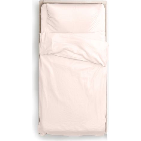 KLULK Parure Copripiumino Percalle Singolo Rosa Cipria, Sacco 155 X 205 + 80 Cm, 1 Federa 52 X 82 cm, Made In Italy