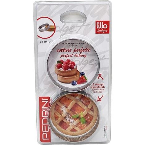 Set 2 Stampi Anello Microforato in Acciaio Inox Pasta Frolla 8 cm (1/2)
