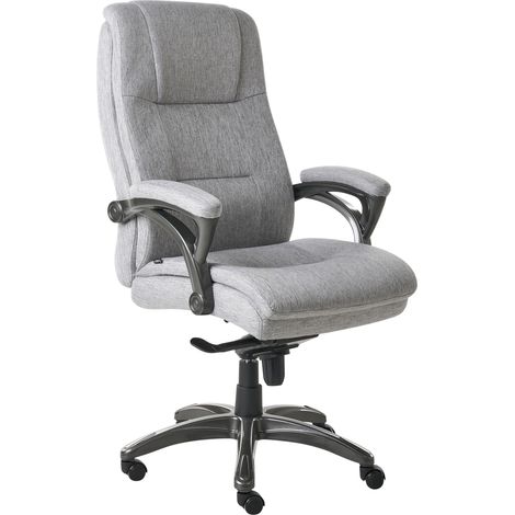 Sedia direzionale da ufficio Regolazione del sedile inclinazione Imbottitura spessa Lino Grigio Magnus