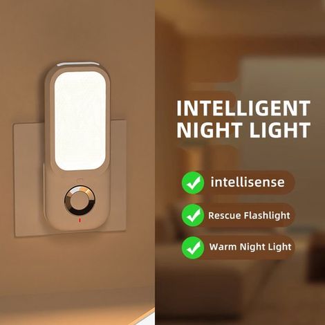 Bewegungsmelder Lampe Licht schaltet sich aus, wenn jemand das Haus verlässt Netzbetrieb Wiederaufladbare Kissenlampe fürs Schlafzimmer Luxuriöse (1/4)