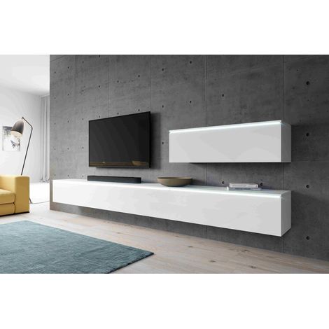 Furnix Meuble-paroi BARGO IV 400 cm (4x100cm) Armoire-paroi avec LED blanc (1/5)