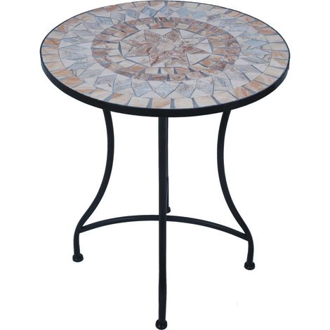 TrendLine Gartentisch Provence Mosaik 60 cm Tisch Beistelltisch Terrassentisch