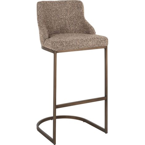Tabouret de bar tweed marron silhouette élégante et intemporelle - tweed marron brun chaleureux (1/5)