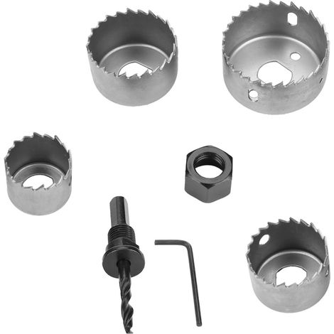1 ensemble scie cloche foret coupeur 32/38/44/54mm acier carbone pour bois (1/5)