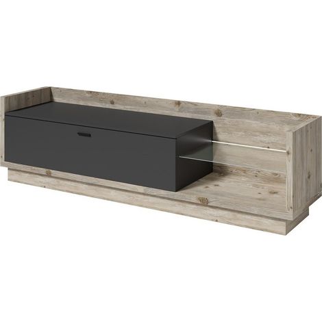 Mueble TV XL 220cm. Colección CORK. Color Pino y gris antracita