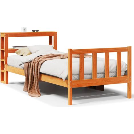 Maison Exclusive - Estructura cama con cabecero madera pino marró