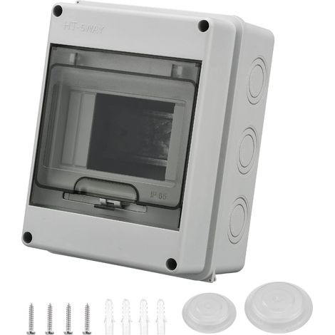 Coffret Electrique Etanche Exterieur IP65, 5 Modules, IP65 ABS de Surface en Plastique, Boite de Boitier Etanche Electrique Exterieur, Armoire de Contrôle, Boitier de Jonction (1/5)