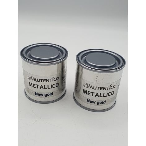 Lot de 2 - AUTENTICO - Peinture décorative Metallico - New Gold 250ml - Effet scintillant et sécurité EN71-3 - Voir photos (1/4)