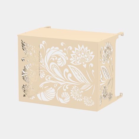 Cache climatiseur - Floralis Cache climatiseur - Floralis - Fixation murale - Ivoire RAL 1015 - Taille S (H 70 x L 90 x P 50-74 cm) (1/5)