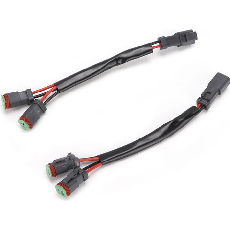 2x Raccordement Phare LED avec Faisceau 2 fils, Connecteur 2 broches Mâle/Femelle, Universel pour Voiture, Kit de Câblage (1/5)