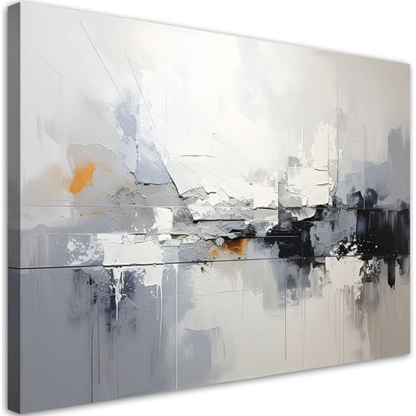 Tableau Moderne, Abstraction grise avec imitation de coups de pinceau,45x30 (1/4)