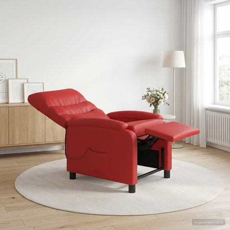 vidaXL Silla de masajes reclinable Rojo Cuero sintético (1/5)