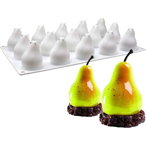 Ulisem15 cavités poire en forme de mousse de silicone gâteau français dessert moule décoration 3D gâteau en silicone moule anti - adhésif