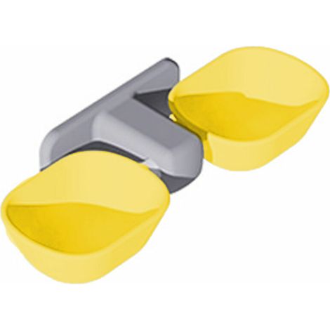 Bol pour animaux de compagnie suspendu anti-renversement Bol pour chien double bol amovible en porcelaine imitation épaissie jaune (1/4)
